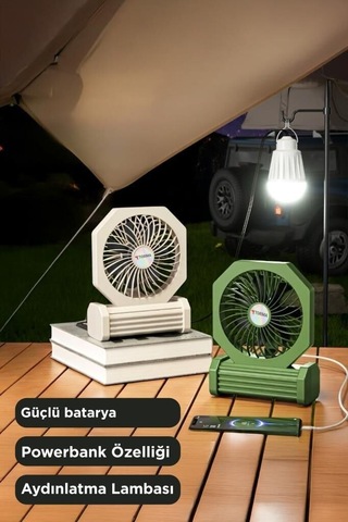 Özel Seri Taşınabilir Sessiz Fan Faydalı Şarjlı Masaüstü Vantilatör F58 Bej