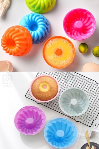 Silikon Pişirme Kalıbı 6 Lı Mini Kek Kalıbı 3d Kurabiye Pasta Muffin Kalıpları Döküm Çok Renkli Diğer