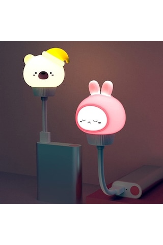 Pazly Esnek Mini Usb Led Gece Lambası - Beyaz Işık, Pratik Ve Şık Diğer