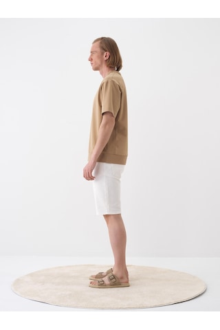 Xint Camel Pamuk Dokulu Oversize Tişört 502213