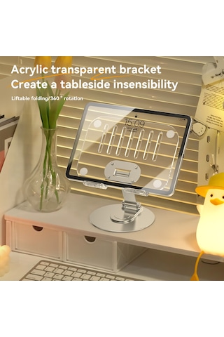 H14 Akrilik + Alüminyum Alaşımlı Dizüstü Bilgisayar Standı Tutucu Dizüstü Bilgisayar Yükseltici, Döndürme Tasarımlı