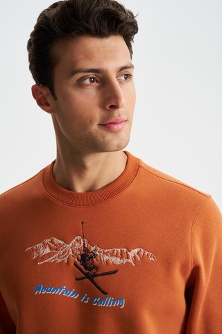 AR-MA Arma Erkek Regular Fit 3 İplik Şardonlu Pamuklu Bisiklet Yaka Sweatshirt 001