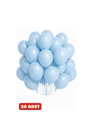Pastel Bebek Açık Mavi Balon 20 Adet Doğum Günü Parti Süsleme Baby Shower Erkek Çocuk Kutlama Balonu Bebek Mavisi