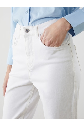 Lcw Jeans Beyaz Mom Fit Kadın Jean Pantolon