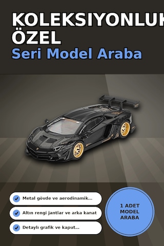 Metal Gövdeli 1/64 Ölçek Lamborghini Aventador Model Araba - Koleksiyonluk Tekli Paket Bx-313363