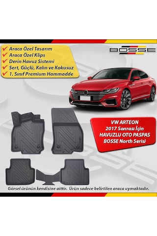 Vw Arteon Paspas Araca Özel 2017 Ve Sonrası Derin Havuzlu Paspas Bosse North Serisi