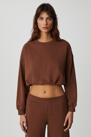 Dewanna  Kadın Uzun Kollu Crop Acı Kahve Eşofman Takımı