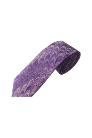 Elifebru Exclusive Handicrafts Ebru Sanatı El Yapımı Lila Mor Beyaz İpek Kravat Ikr 145 Çok Renkli