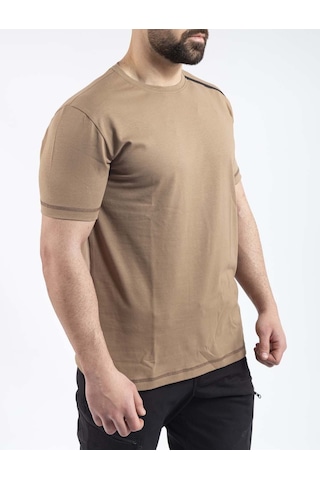 Outdoor T-shirt Günlük Pamuklu Basic Erkek Basetı03 Bej