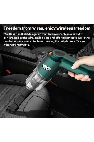 Sones Kbn-010 10000 Pa Deluxe Versiyon Güçlü Araç Akülü El Temizleme Elektrikli Süpürge Koyu Yeşil