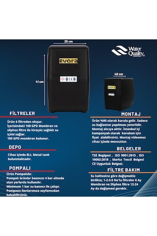 Yüksek Kireç Önleyici100 Gpd Membranlı Sliphoslu Cihaz