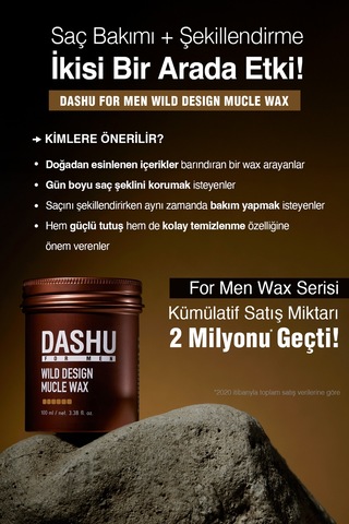 Güçlü, Kalıntı Bırakmayan, Çamur Ve Killi, Besleyici Dashu For Men Premium Wild Design Mucle Wax