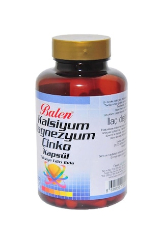 Balen Kalsiyum Magnezyum Çinko Kapsülü Takviye Gıda 709mg 90 Adet
