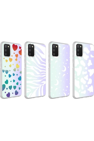 Zore Galaxy Uyumlu A03s Kılıf M-blue Desenli Kapak - Moon No4 Moon No4