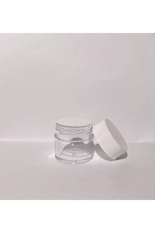 30ml Şeffaf Akrilik Krem Kutusu, Beyaz Kapak, Kozmetik Kutu, Plastik Kutu, 25 Adet