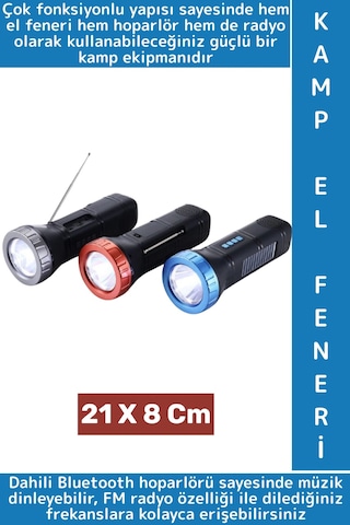 Premium Çok Fonksiyonlu Bluetooth Radyolu Şarjlı Güneş Enerjili Kolay Kavrama Outdoor Kamp El Feneri Çok Renkli