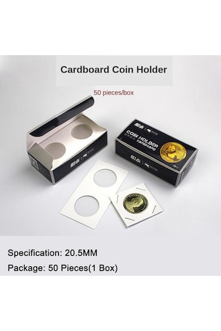 Homyl 50 Adet Karton Madeni Para Toplama Tutacağı 2x2 20,5-mm Beyaz