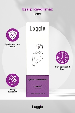 Eşarp Şal Kaydırmaz Özel Bant 50 Adet - Sabitleme Bandı Çift Taraflı Sabitleyici Eşarp Bandı