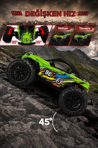1:16 Rc Araba 36 Km/h Hızlı 4x4 Uzaktan Kumandalı Off Road Drift Araç Şarjlı 2.4ghz