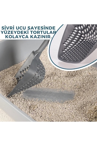 Küçük Delikli Kedi Kumu Eleme Küreği, İnce Taneli Dar Aralıklı Pet Tuvalet Temizleme Eleği Süzgeç