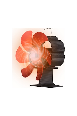 Taşıma Saplı Ve Aşırı Isınma Korumalı 6 Kanatlı Isı Güçlü Soba Fanı Ta Kırmızı