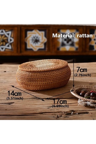 Tongxida Kapaklı Rattan Saklama Sepetleri, Renkli Rattan Sepet, Kullanışlı Depolama Çözümü Diğer