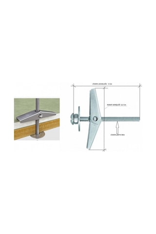 Spo Metal Kanatlı Alçıpan Dübeli 4x50 Mm 1 Adet