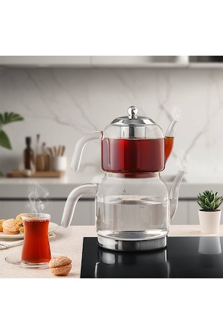 Aryıldız Brillante Cam Çaydanlık Takımı Şeffaf