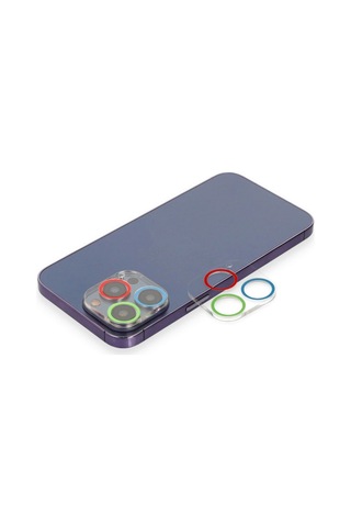 Apple iPhone Uyumlu 13 Pro Max Renkli Kamera Lens Koruma Cam - Mavi-yeşil Mavi - Yeşil