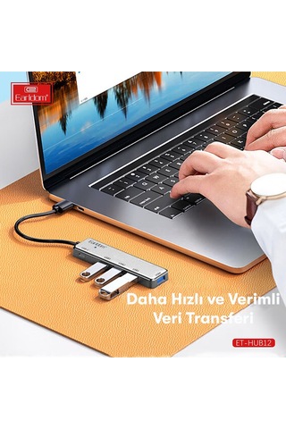 Earldom Hub12 Tak Çalıştır 40cm 4 Adet Usb 2.0 Ve 1 Adet Type M414