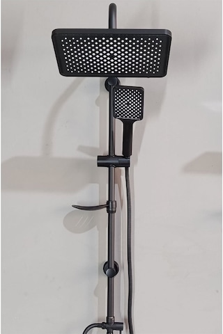 Rudi Armatür Siyah Lüx Pirinç Malzeme Robot Duş Takımı Siyah