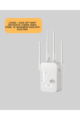 Cosmotex Wps Destekli 2.4ghz + 5ghz Wifi Sinyal Güçlendirici