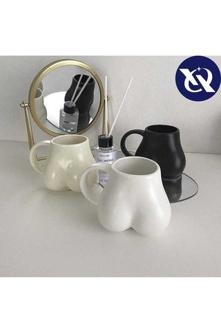 Createtech Bej Ins Fun Yaratıcı Seramik Kahve Kupa Bej