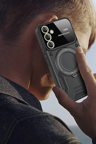 Mey İthalat Samsung Galaxy Uyumlu A25 5g Kılıf Joy Lens Standlı Kapak - Mor