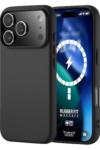 Buff Apple Uyumlu iPhone 17 Pro Max Magsafe Rubber Fit Silikon Kılıf Siyah
