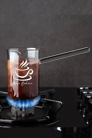 Ateşe Dayanıklı Cezve Borosilikat Cam Cezve 350 ML