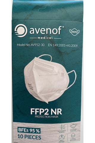 Avenof 5 Katlı Ffp2 N95 Maske 5 x 10'lu