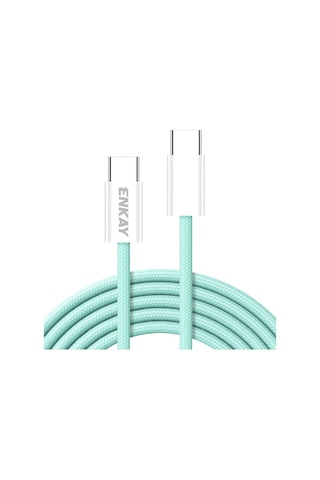 Enkay Cb174 Candy Color 60w Usb-c / Type-c To Type-c Şarj Veri Kablosu, Uzunluk: 1m Yeşil