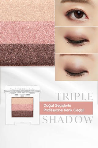 Yumuşak Dokulu, Dökülme Yapmayan 3 Renkli Göz Farı Triple Shadow No.1 Brownie Pink 1