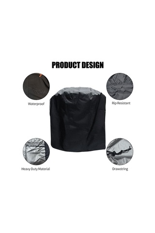 Moveevo Barbekü Izgarası Koruması 210d Oxford Kumaş Siyah Su Geçirmez Kayışlı 58x77cm Xs Siyah