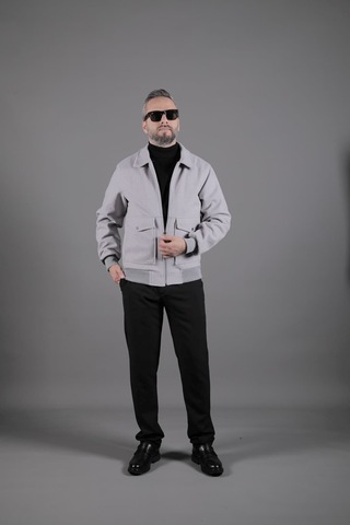 Ohepmoda Torba Cepli Ribanalı Erkek Kaşe Kaban Mont Gri