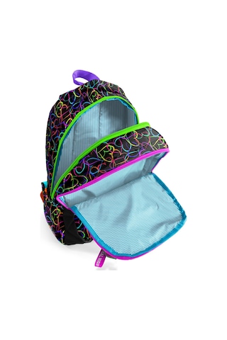 Coral High Kids Çok Renkli Kalp Desenli 3 Lü Okul Çanta Seti Set0123670 Siyah