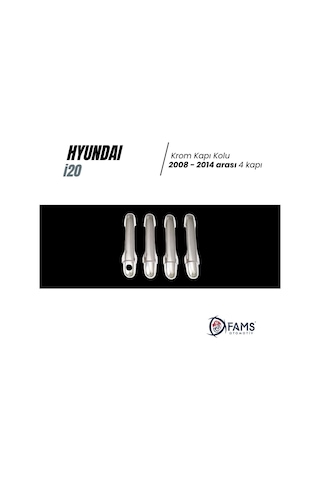 Hyundai İ20 Krom Kapı Kolu 4 Kapı 2008-2014 Arası Paslanmaz Çelik