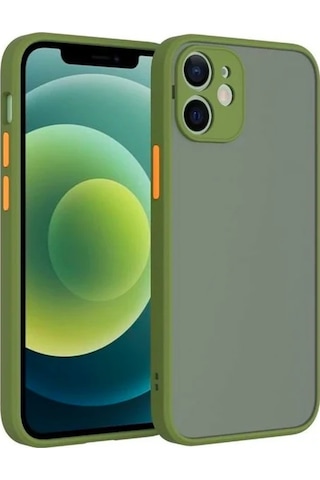 Apple iPhone Uyumlu iPhone 12 Mini 5.4inç Kamera Korumalı Premium Silikon Kılıf- 5775 Yeşil