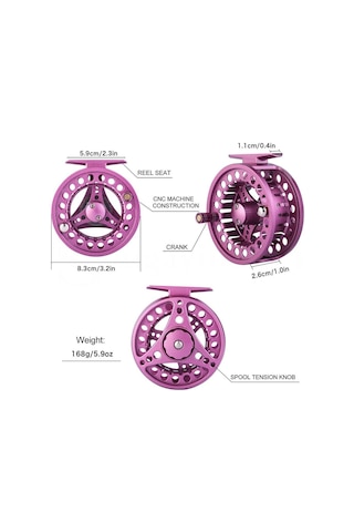 Siyah Sinek Balıkçılık Makaraları 2 + 1bb 5/6wt Alüminyum Cnc Tam Metal Sinek Balıkçılık Reel Açık Sinek Olta Takımı