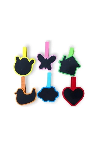 Hubrendy Emin Desenli Notlu Ahşap Mandal 6'lı Set - 10 Paket
