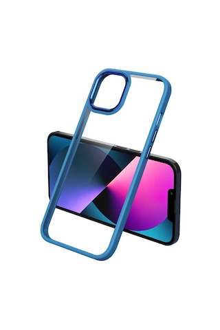 Apple Uyumlu iPhone 11 Kılıf Şeffaf Arka Yüz Kamera Yükseltili Silikon Systemcom Lacivert