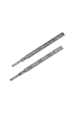 En 35 Mm Teleskopik Bilyalı Çekmece Rayı - 50 Cm 2 Takım Metalik