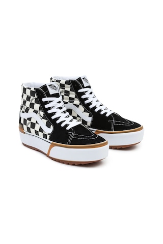 Vans Checkerboard Sk8-hı Stacked Kadın Sneaker Vn0a4btwvlv1 Vn0a4btwvlv1 Sbe Siyah-beyaz Siyah - Beyaz