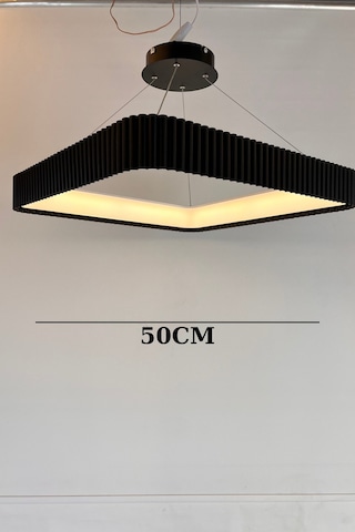 Modern Kare Geometrik Siyah Oluklu Led Sarkıt Avize Modern Kare Geometrik Siyah Oluklu Led Sarkıt Avize